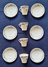 Vintage Elijah Cotton Lord Nelson floral&exotic bird 10 piece demitasse tea set