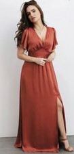 BALTIC BORN NWT 89 Smocked Prague Copper Sheen Lined Maxi Dress Size 2XL / XXL