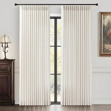 Pinch Pleated Linen Curtains 84 Inches Long for 40"W x 84"L Pack of 2 Natural