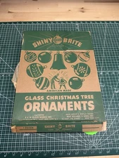 Vintage Box Set Shiny-Brite Glass Christmas Ornaments 12 Pieces