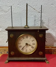 Vintage Horolovar Flying Pendulum Clock For Parts Or Repair