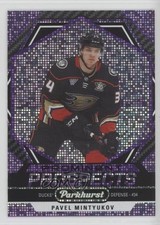 2023-24 Upper Deck Parkhurst Prominent Prospects Purple /99 Pavel Mintyukov 3d2
