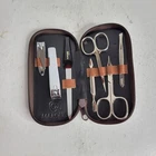 Marqus Manicure Set Made in Solingen Germany 7 Piece Finger & Toe Nail Set Brown