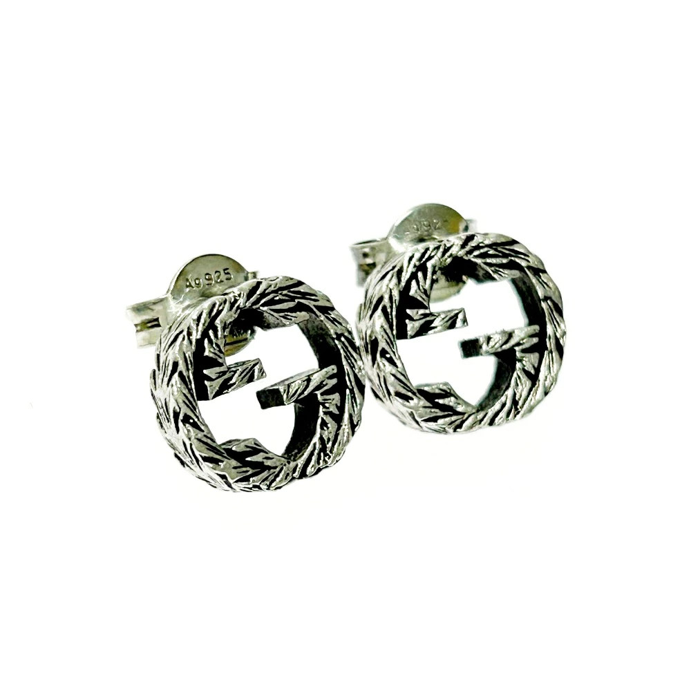 Used With Box GUCCI Silver Interlocking G Arabesq… - image 3