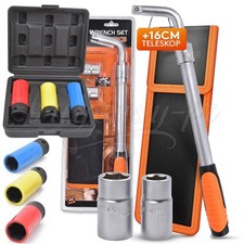 Teleskop Radmuttern-Schlüssel Set mit 17/19mm & 21/23m Schoneinsatz 17 19 21 mm