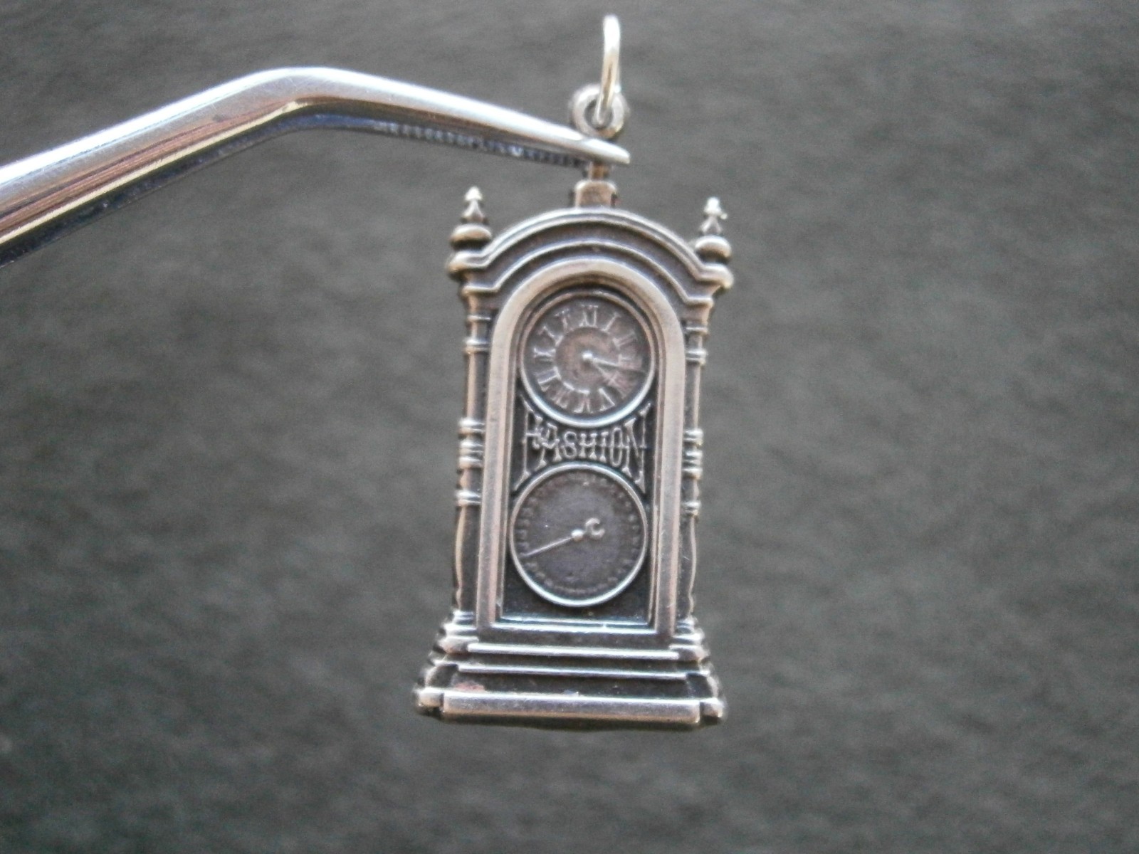 Large Mantle Clock Vintage Flat Back Sterling Sil… - image 1