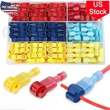 240pcs quick splice t tap insulated crimp terminals kit spade wire connectors