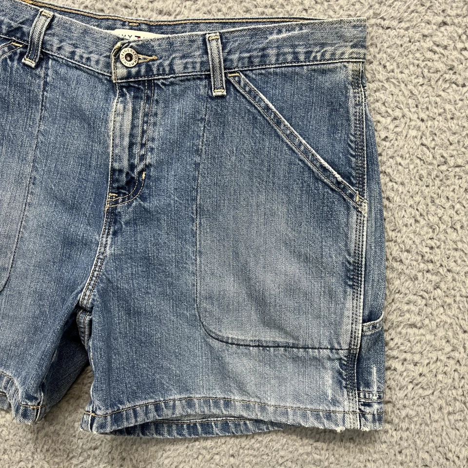 Vintage Tommy Hilfiger Shorts Womens 10 Blue Denim Carpenter Utility Y2K 00s - Image 3 of 4