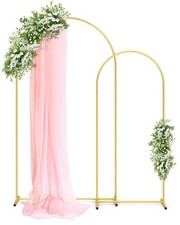 Metal Arch Backdrop Stand Set - Set of 2 7.2ft/6.0ft , Gold Wedding Stand wi...