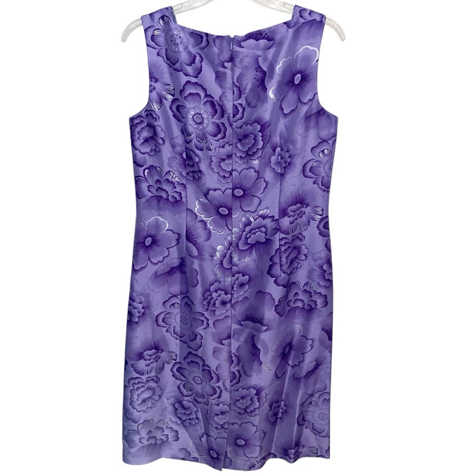 Coldwater Creek Dress Size 8 Floral 100% Silk Fairy Sleeveless Vintage Purple - Image 2 of 4