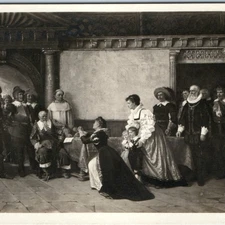 c1631 Rothenburg, Germany RPPC Tilly Hirsching Petition War Art Painting A363