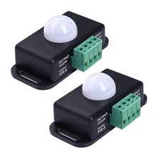 2 Pack 6A DC 12V 24V PIR Motion SensorLED Motion Sensor Switch Body Infrared ...