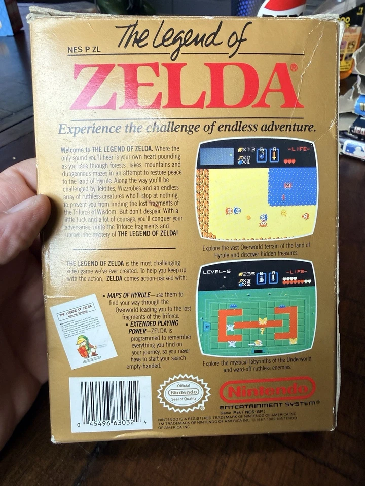1987 LEGEND OF ZELDA WORKs VINTAGE NINTENDO NES  Warn Box/inserts Read!! - Image 4 of 4