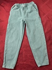Cotton On Kids Boys Green Cargo Pants Elastic Waist Pockets Casual Twill