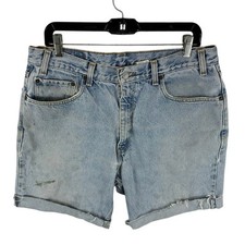Vintage Levi  s Jean Shorts Relaxed Straight - Cutoff Jorts Fits 34 Waist