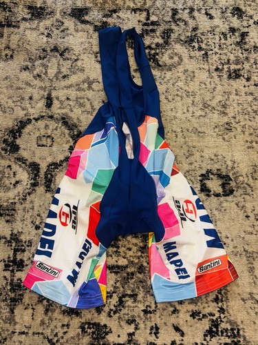 Santini Mapei Cycling Bib Shorts Mens Size 2XL Blue Multi Color Italian Pro Team