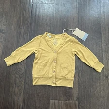 Kyte Baby Bamboo Jersey Cardigan Mustard Yellow 6-12m NWT