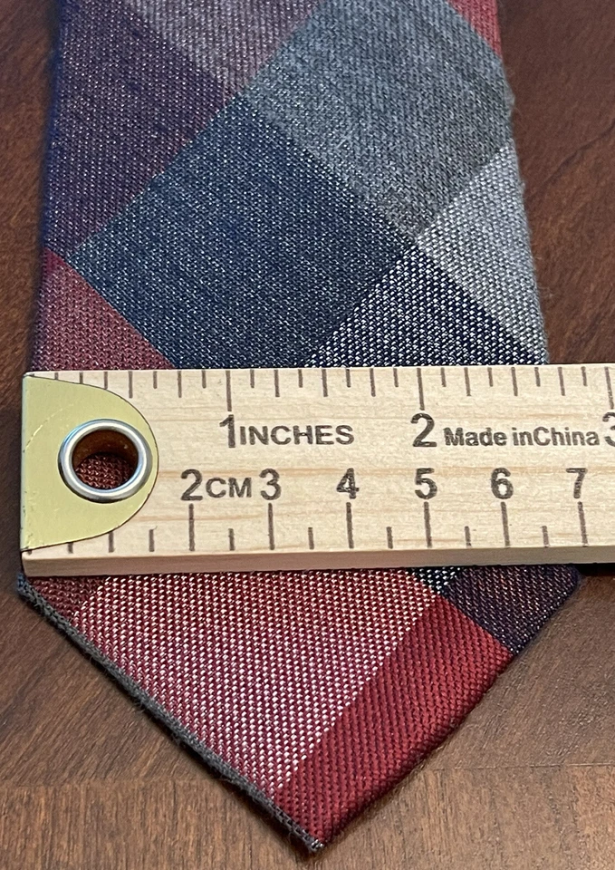 Corbata Express roja azul gris 72 % poliéster 22 % rayón para hombre hecha en China Foto 4 de 4