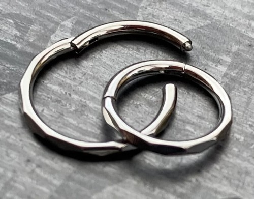 1pc Faceted Hinged Segment Ring Septum Clicker Helix PVD Implant Grade Titanium - Picture 5 of 8