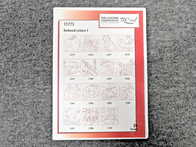 OESD Embroidery Take-Out Redwork Letters 1 (Pack # 11773) 26 Designs CD w/ Inser