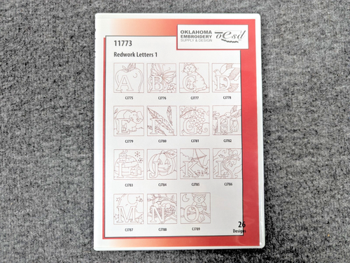 OESD Embroidery Take-Out Redwork Letters 1 (Pack # 11773) 26 Designs CD ...
