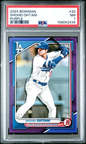 2024 Bowman Shohei Ohtani Purple #ed 217/250 PSA 7 #33 Dodgers
