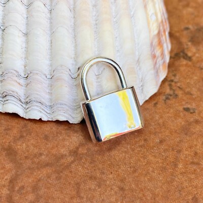 Sterling Silver Padlock Pendant/ Clasp For Necklaces, Bracelet ETC Small  15MM