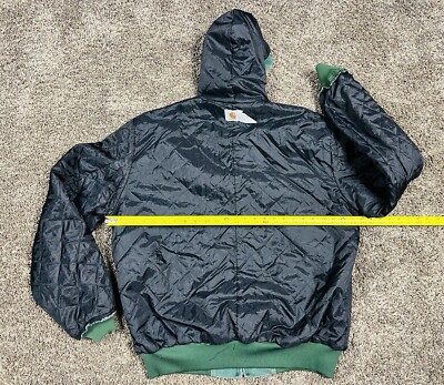 Vintage Carhartt JQ394 Men's XL Tall Green Hooded Work