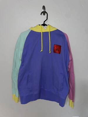 Teddy Fresh Color Block Hoodie L Men's Pullover Sweater Pastel