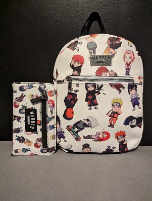 Naruto Shippuden Chibi Characters Mini Backpack & Tech Wallet Set Bioworld NWT