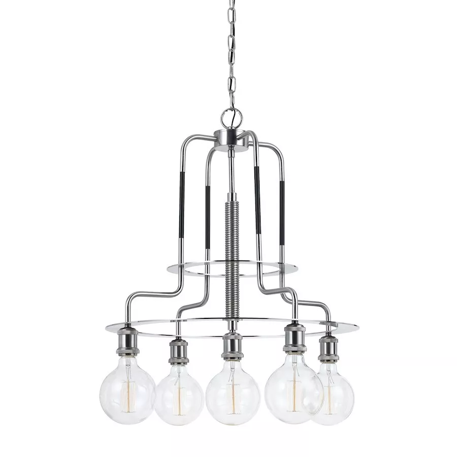 Cal Lighting Transformer Metal 5 Light Chandelier Steel 27