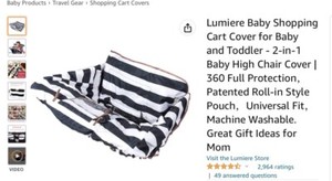 lumiere handy 2 in 1 shopping cart cover msrp $40 lk nw beauty black white brown