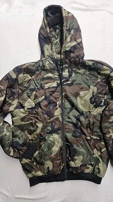 Woobie Hoodie Woodland M81 BDU full zip Parka Military Blanket Jacket USGI Tacti - Image 1 of 4
