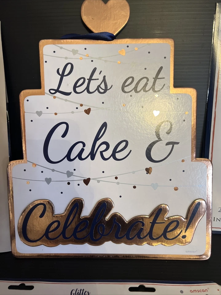 Compromiso Amor Boda Fiesta Lugar Decoración Azul Marino Oro E5 40 Foto 4 de 4