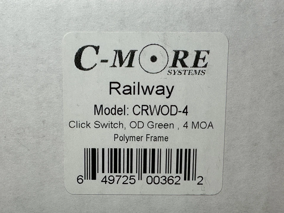 Vista de punto rojo ferroviario C-MORE Systems CRWOD-4 con interruptor de clic, verde OD, 4 MOA Foto 2 de 4