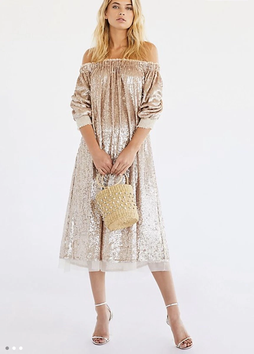 New Womens Free People Emilia Sequin Dress Size Small 278 eBay