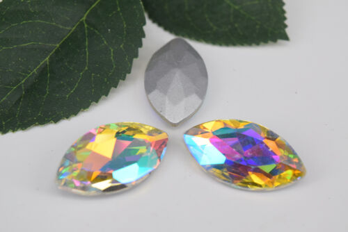50 piezas Navette 17 mm x 32 mm cristal estrás joyas de color facetado hágalo usted mismo - Imagen 11 de 20