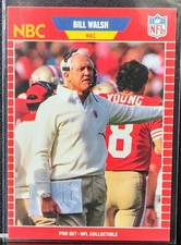 1989 NFL Pro Set NBC Sports Announcer Bill Walsh #30 HOF SF 49ers Coach