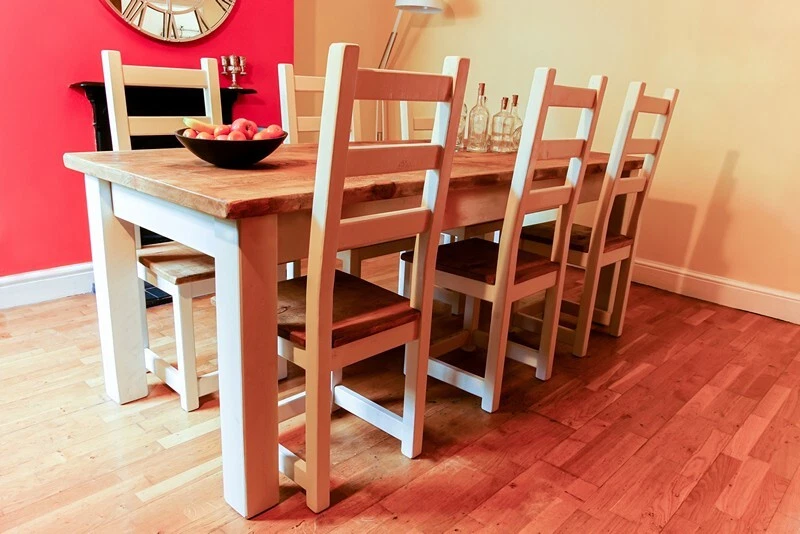 Bramble Farmhouse Rustic Dining Set. Any size /  Farrow and  Ball colour - Image 2 of 4