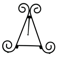 Decorative Plate Holder Black Metal Folding A-Frame Easel Art Display Stand 12"