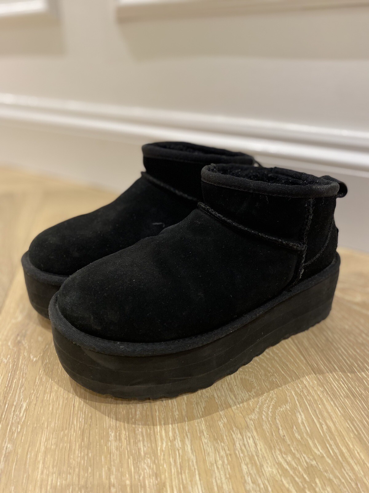 Ugg Ultra Mini Platform Boots Black Size 4 37 eBay