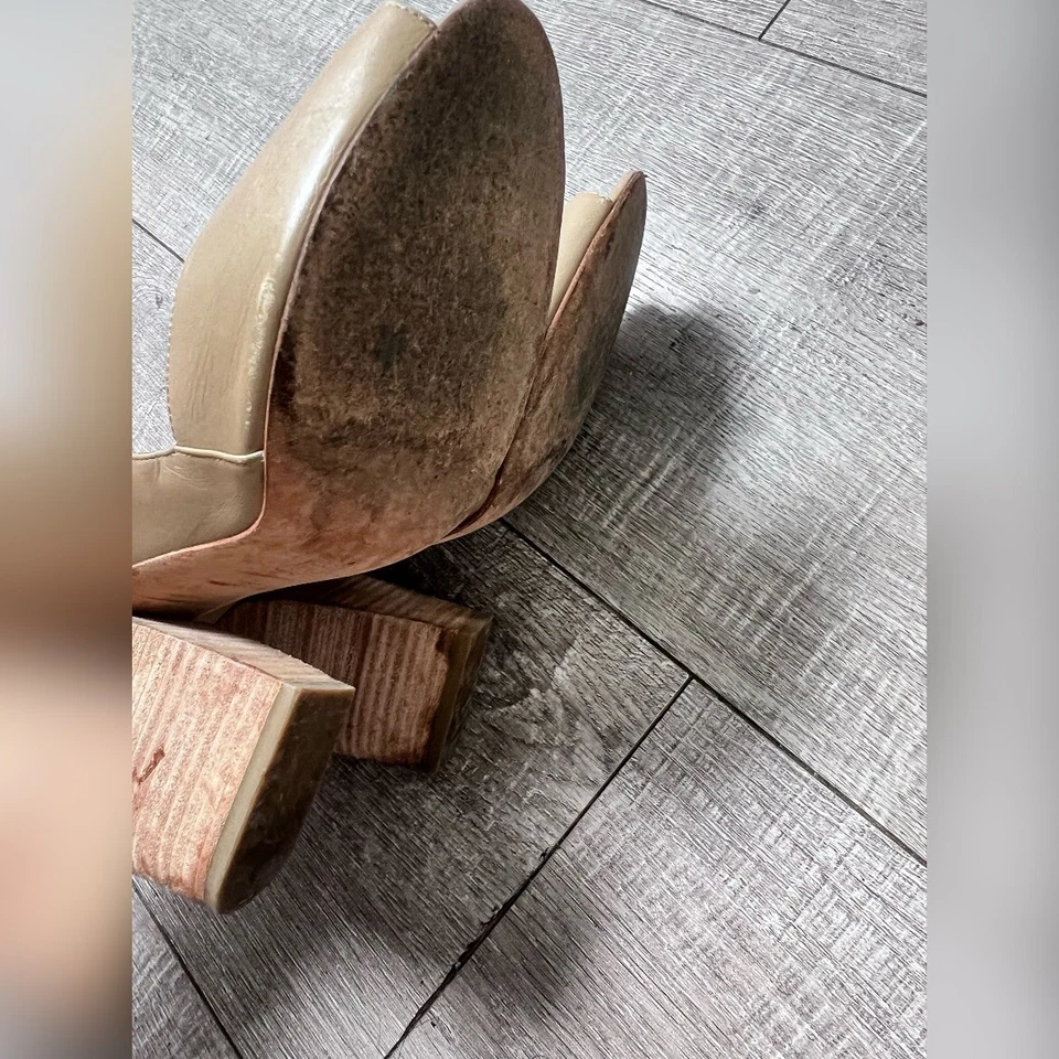 Tacones Pierre Hardy Peep Toe Block Nude Talla 9 $780 Foto 3 de 4