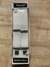VINTAGE NEW WHITE SUSPENDERS EXTRA LONG As Is