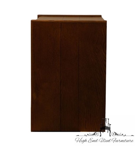 CENTURY FURNITURE Solid Oak Rustic Contemporary 26" Herringbone Cabinet Night... - Picture 10 of 10