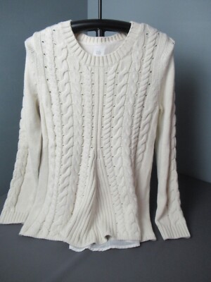 Cabi Cable Knit Sweater #3157 Lace Up Back Size Sm