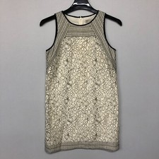 Ann Taylor Women Lace Overlay Sleeveless Shift Dress Size 4 Cream M074 -1