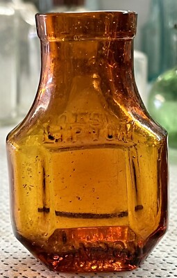Circa 1918 WW1 Era Household Bottle - LIPTON LONDON - Lovely Amber