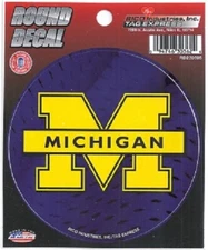 NCAA University of Michigan UM Wolverines 4.5" Round Vinyl Decal