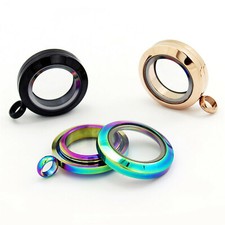 1 x Round 20mm Living Memory Floating Locket Charm Pendant for Bracelet Necklace