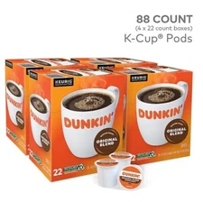 Hot - Dunkin' Donuts Single-Serve Coffee K-Cup, Original Blend, Carton Of 88